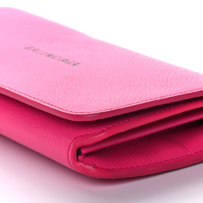 Balenciaga Pebbled Calfskin Everyday Continental Wallet on Chain Acid Pink 8 of 10