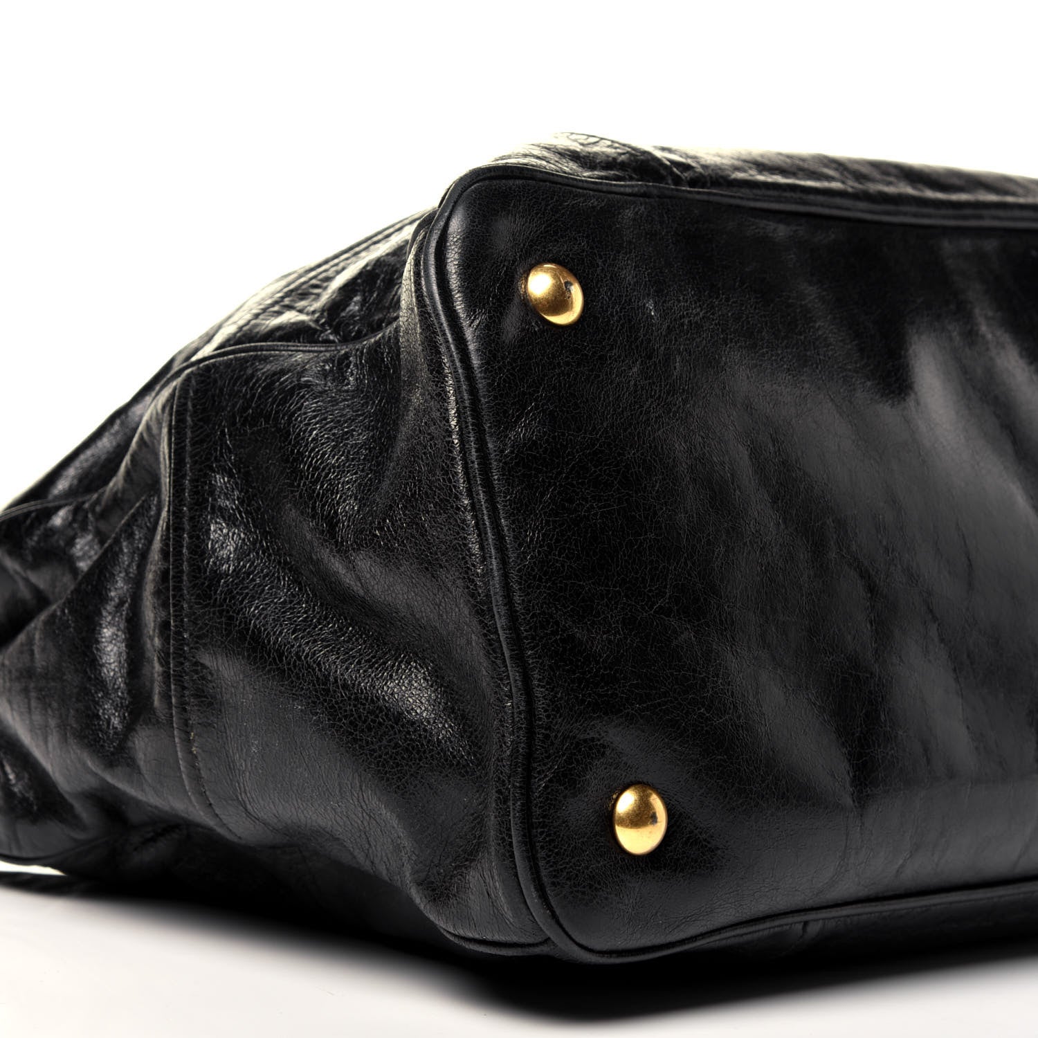 Miu Miu Vitello Shine Top Handle Satchel Black 9 of 10