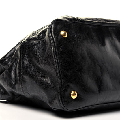 Miu Miu Vitello Shine Top Handle Satchel Black 9 of 10