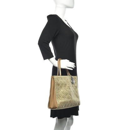 Christian Dior Nylon Cannage Shopper Tote Beige 2 of 13