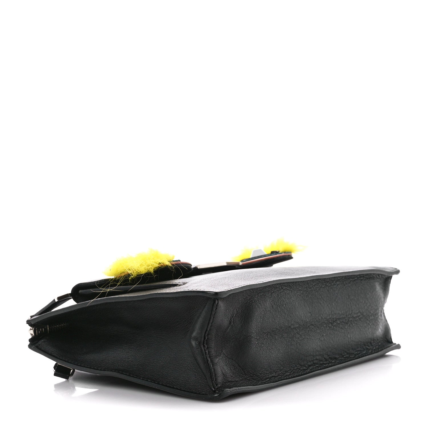 Fendi Vitello Dolce Fox Elaphe Ayers Hypnoteyes Min 2Jours Pouch Black Giallo Multicolor 4 of 15