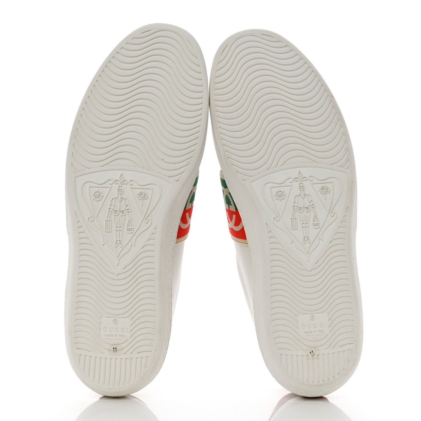Calfskin Web Interlocking G Mens Ace Sneakers 11 White