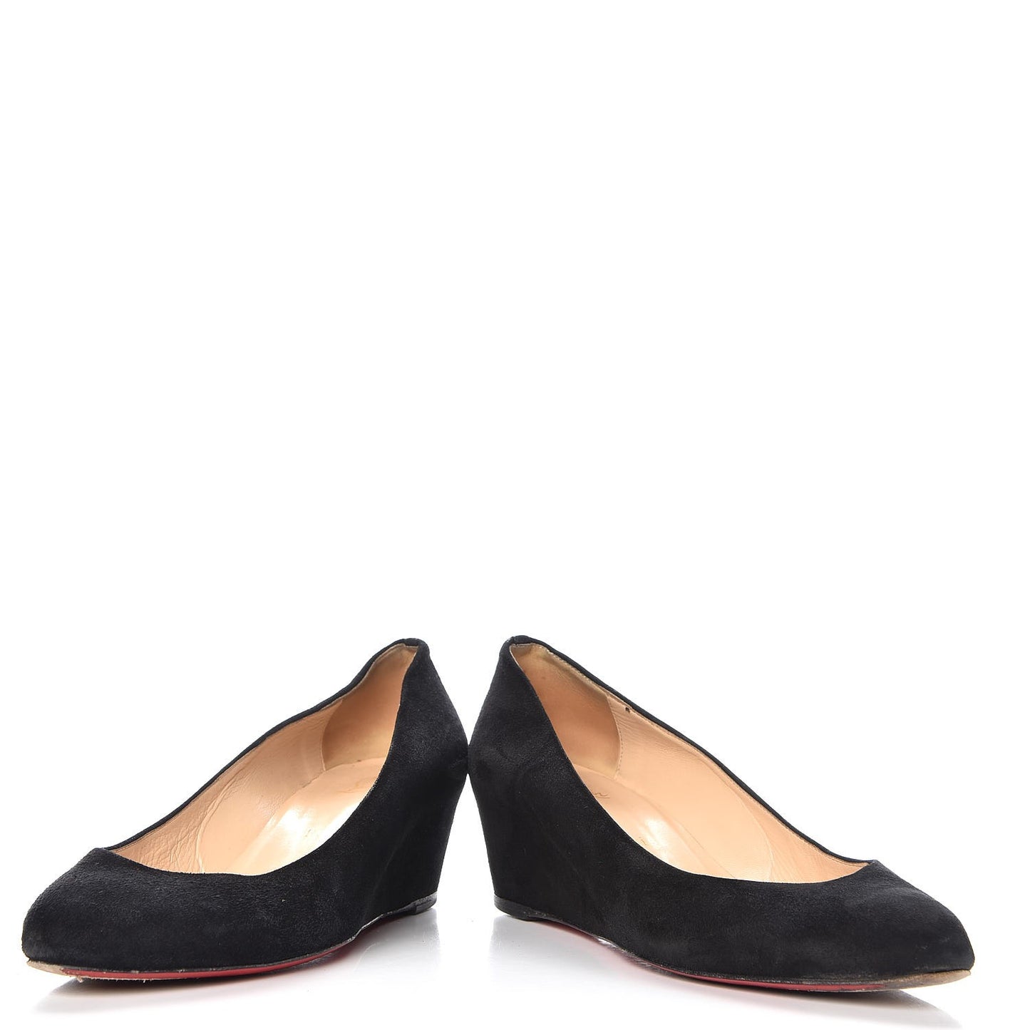 Veau Velours New Peanut 45 Wedge Pumps 39 Black