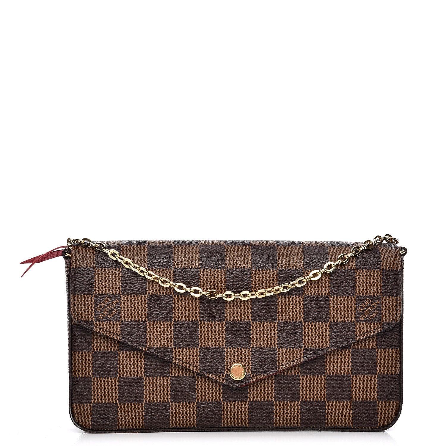 Louis Vuitton Damier Ebene Pochette Felicie Chain Wallet 1 of 13