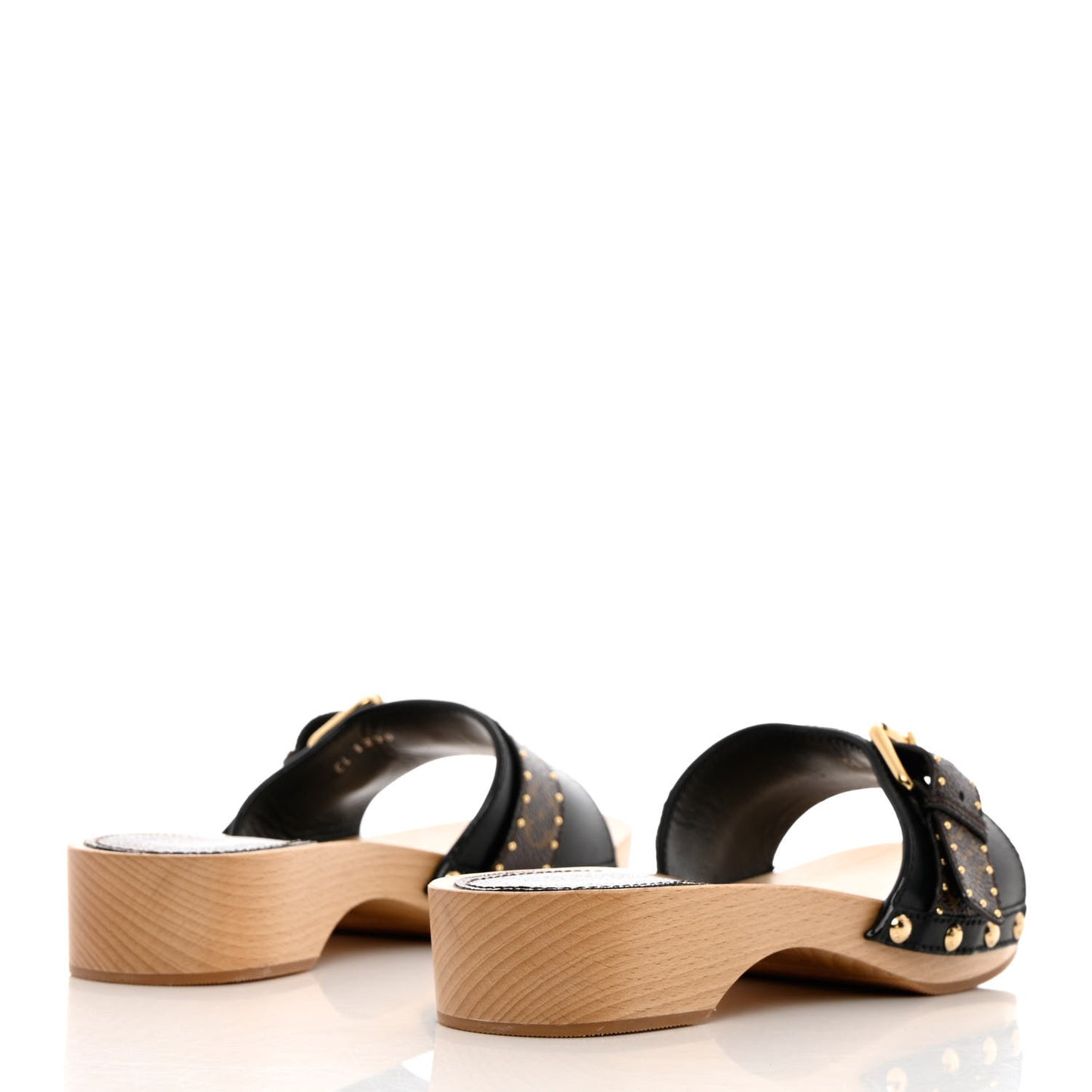 Calfskin Monogram Cottage Mules 38 Black