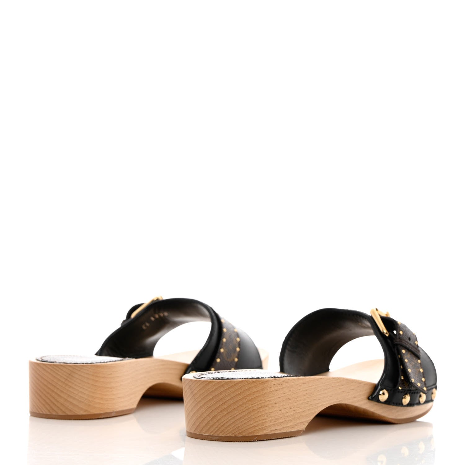 Louis Vuitton Calfskin Monogram Cottage Mules 38 Black 4 of 10