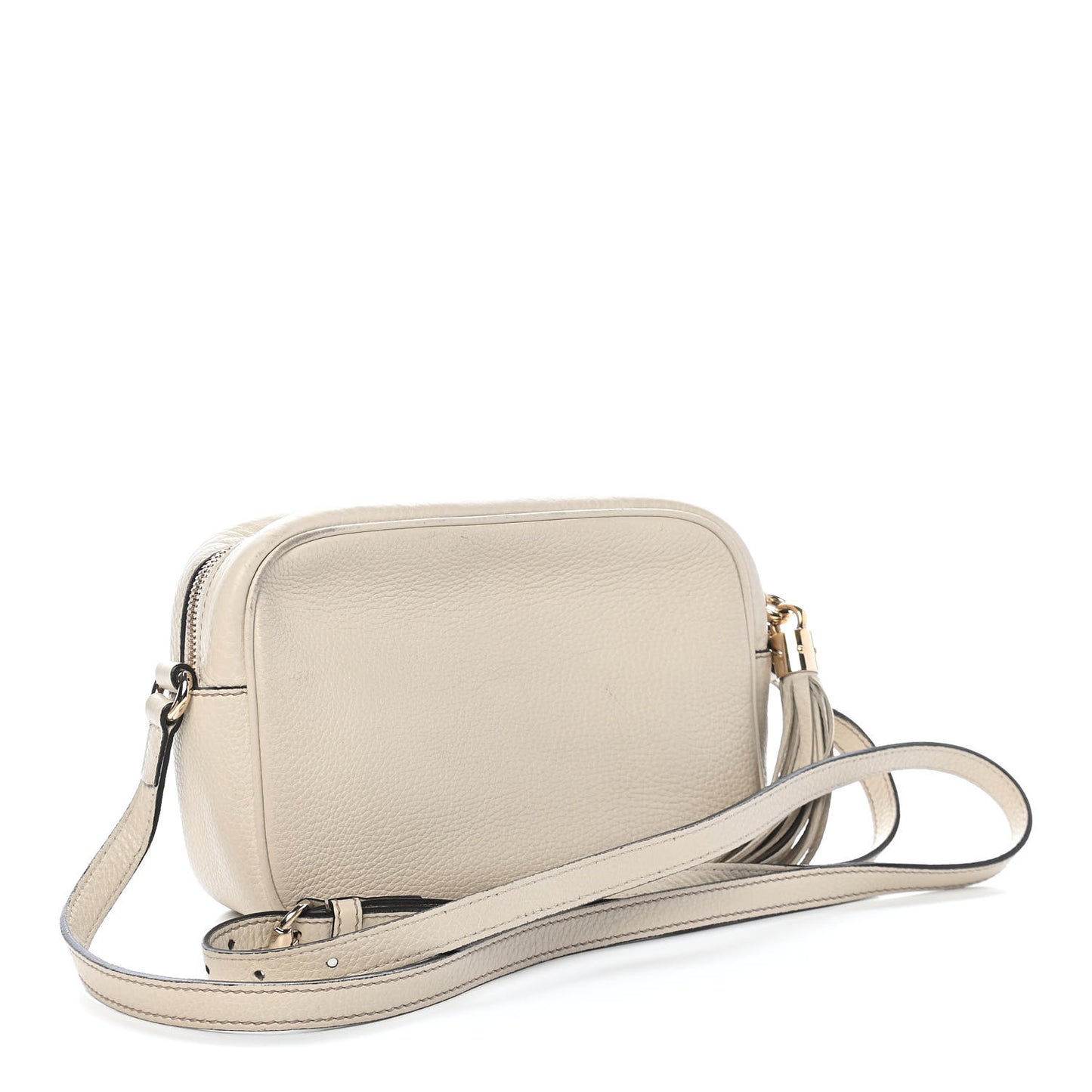 Pebbled Calfskin Small Soho Disco Bag Off White