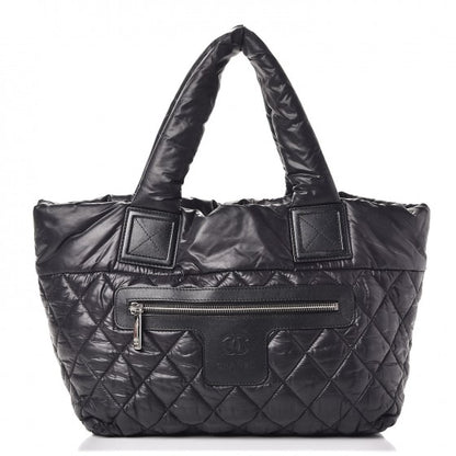 Chanel Nylon Quilted Coco Cocoon Medium Reversible Tote Black Red 1 of 20
