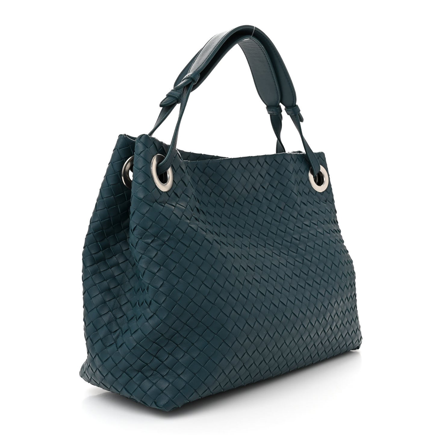 Nappa Intrecciato Medium Garda Bag Teal