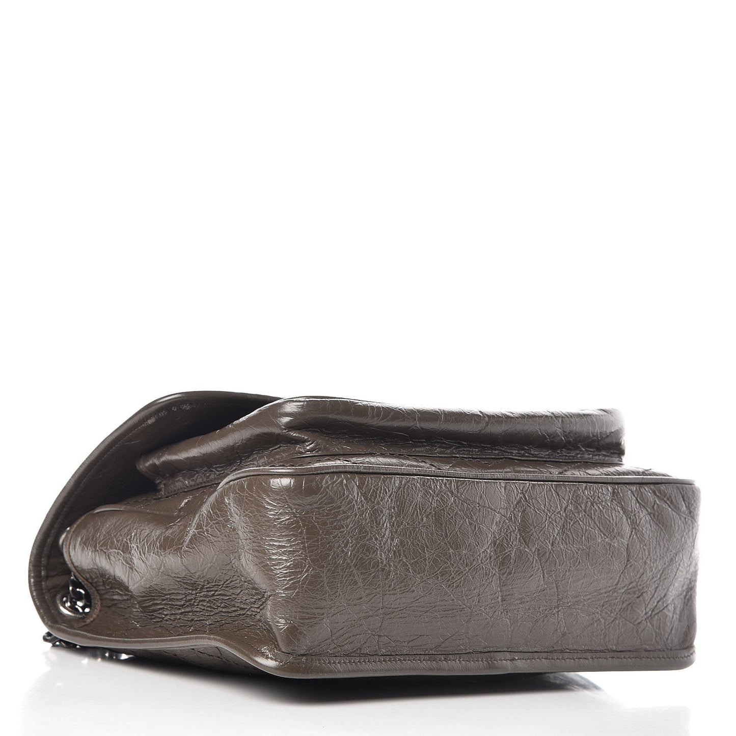 Crinkled Calfskin Matelasse Monogram Medium Niki Chain Satchel Faggio