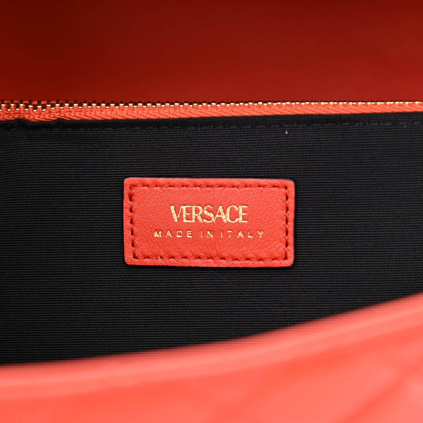 Lambskin Quilted Medusa Wallet On Chain Crossbody Dark Orange