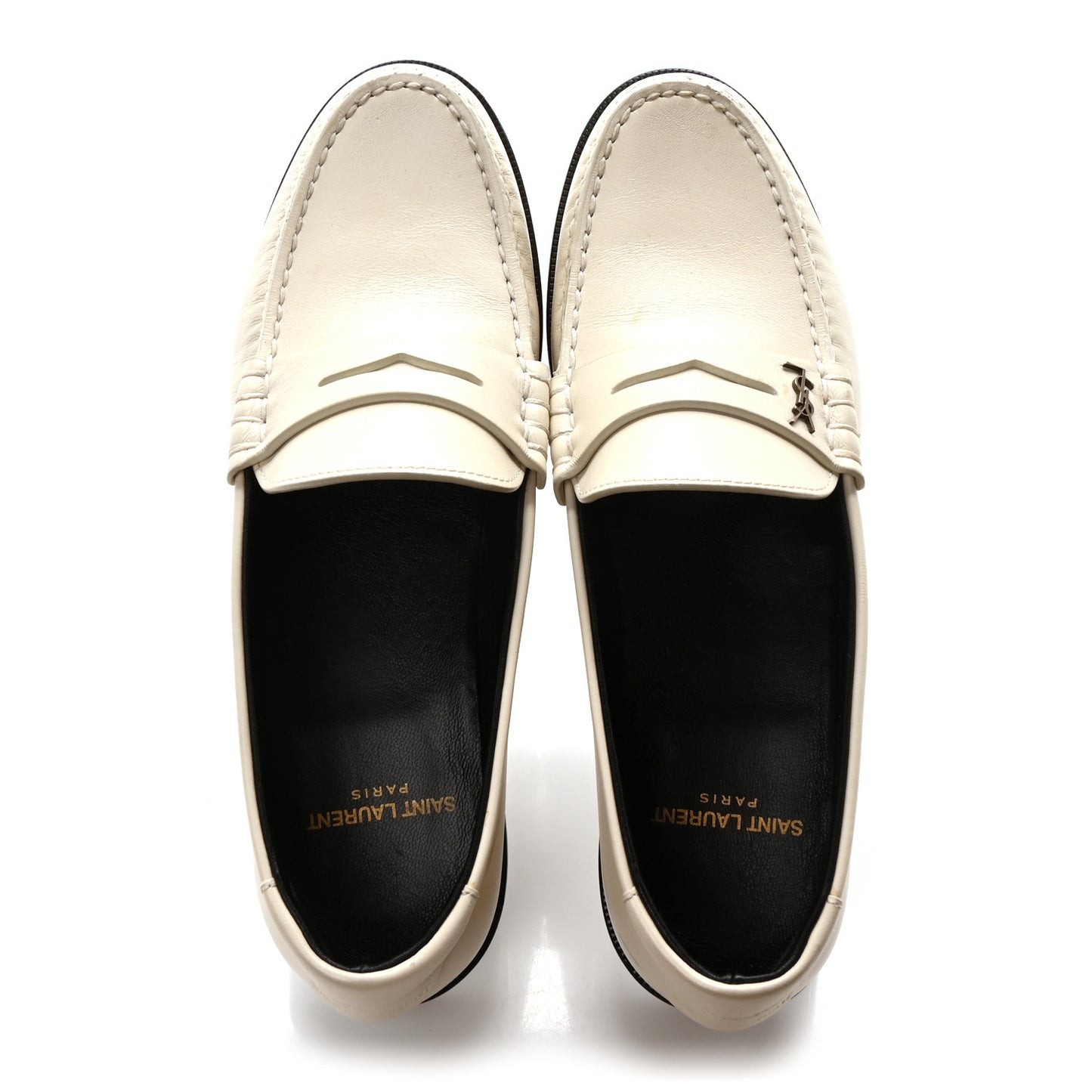 Calfskin Penny Loafers 37 Pearl