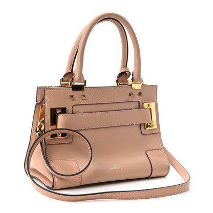 Valentino Garavani Calfskin Twist Lock My Rockstud Shoulder Bag Poudre 3 of 9