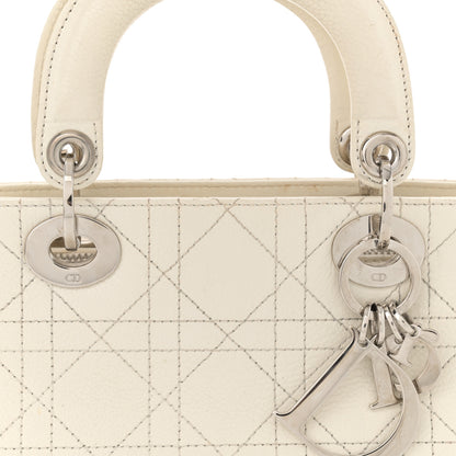 Christian Dior Calfskin Cannage Stitched Small East West Lady Dior White 8 of 16