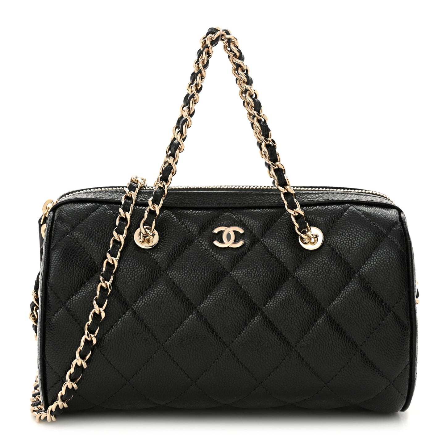 Caviar Quilted Classic Clutch With Chain Black