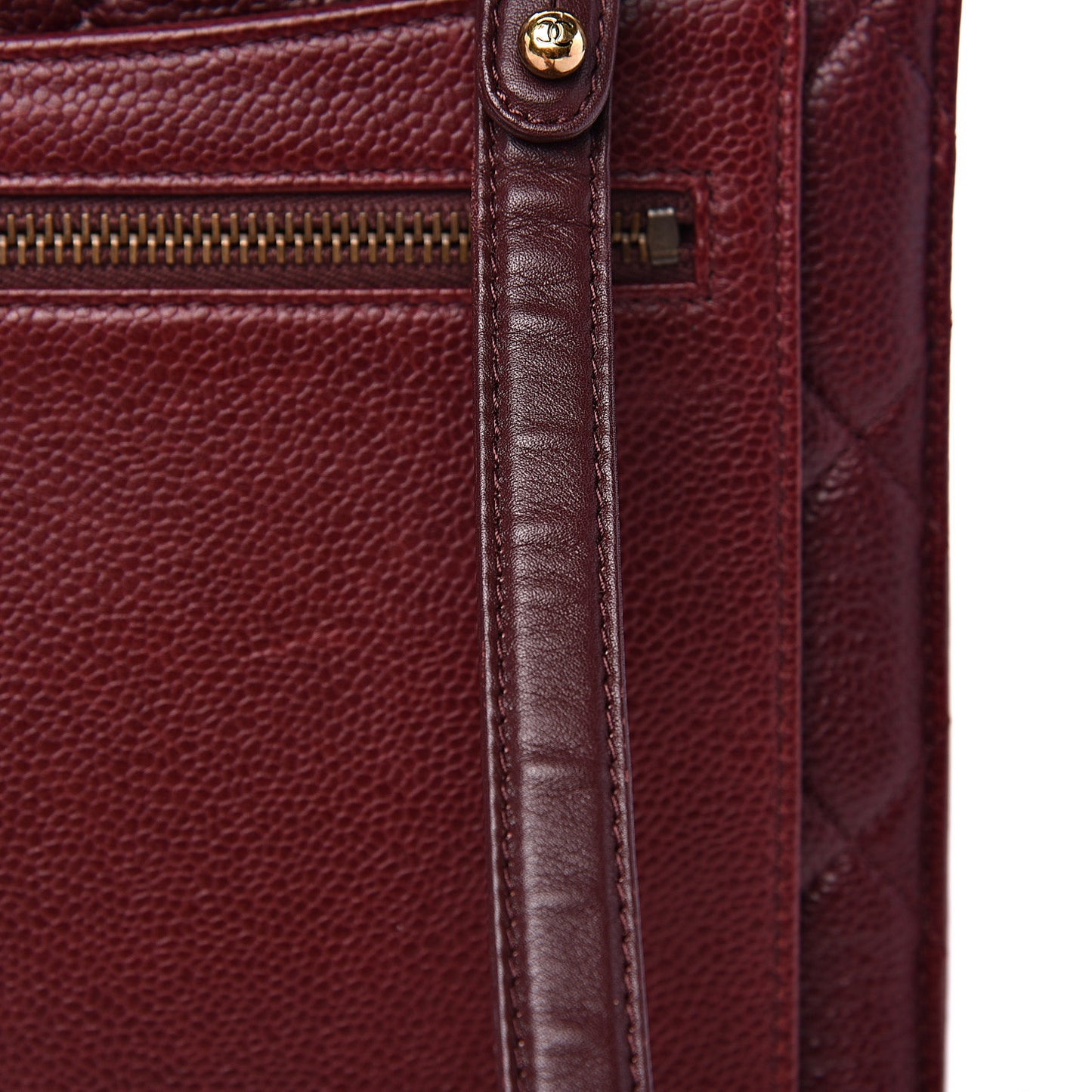 Caviar Quilted Large Retro Class Flap Burgundy