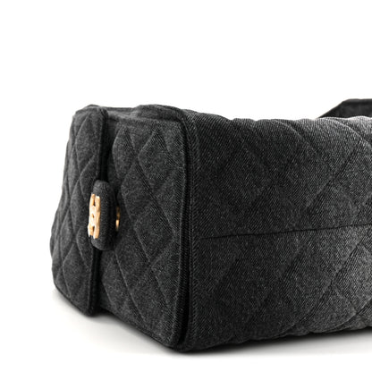 Chanel Washed Denim Quilted Small Chanel 25 Handbag Black 16 of 21