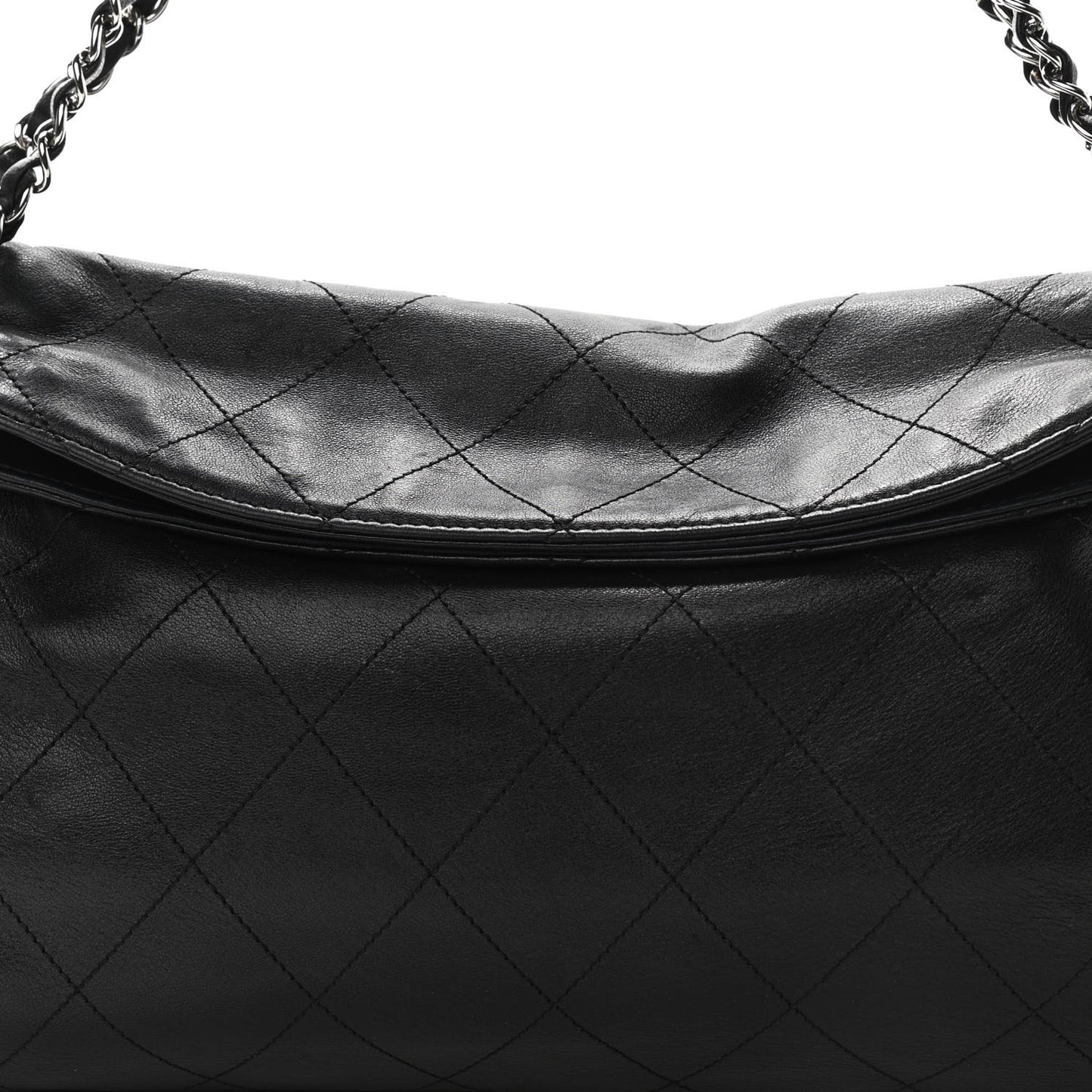 Lambskin Stitched Medium Ultimate Soft Tote Black