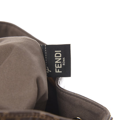 Fendi Glazed Fabric Vitello Grace F is Fendi FF 1974 Stamp Patch Grande Mon Tresor Bucket Bag Mogano Panna Nocciola 5 of 9