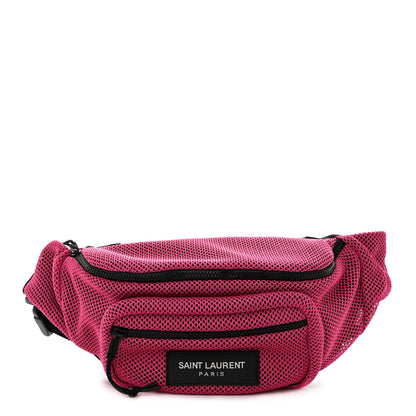 Saint Laurent Nylon Mesh SLP Belt Bag Fuchsia 1 of 9