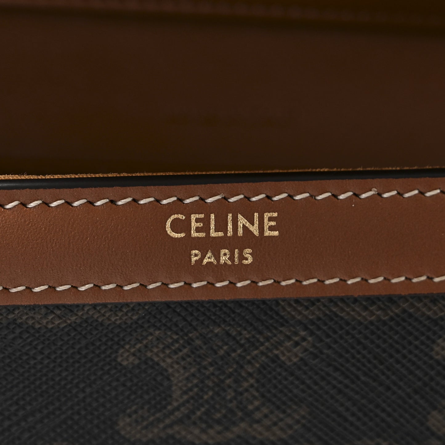 Triomphe Canvas Calfskin Margo Wallet on Chain Tan