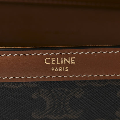 Celine Triomphe Canvas Calfskin Margo Wallet on Chain Tan 6 of 10