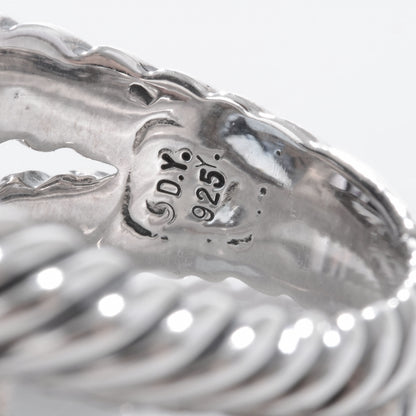 David Yurman Sterling Silver Diamond Blue Topaz 14mm Albion Ring 54 7 6 of 7