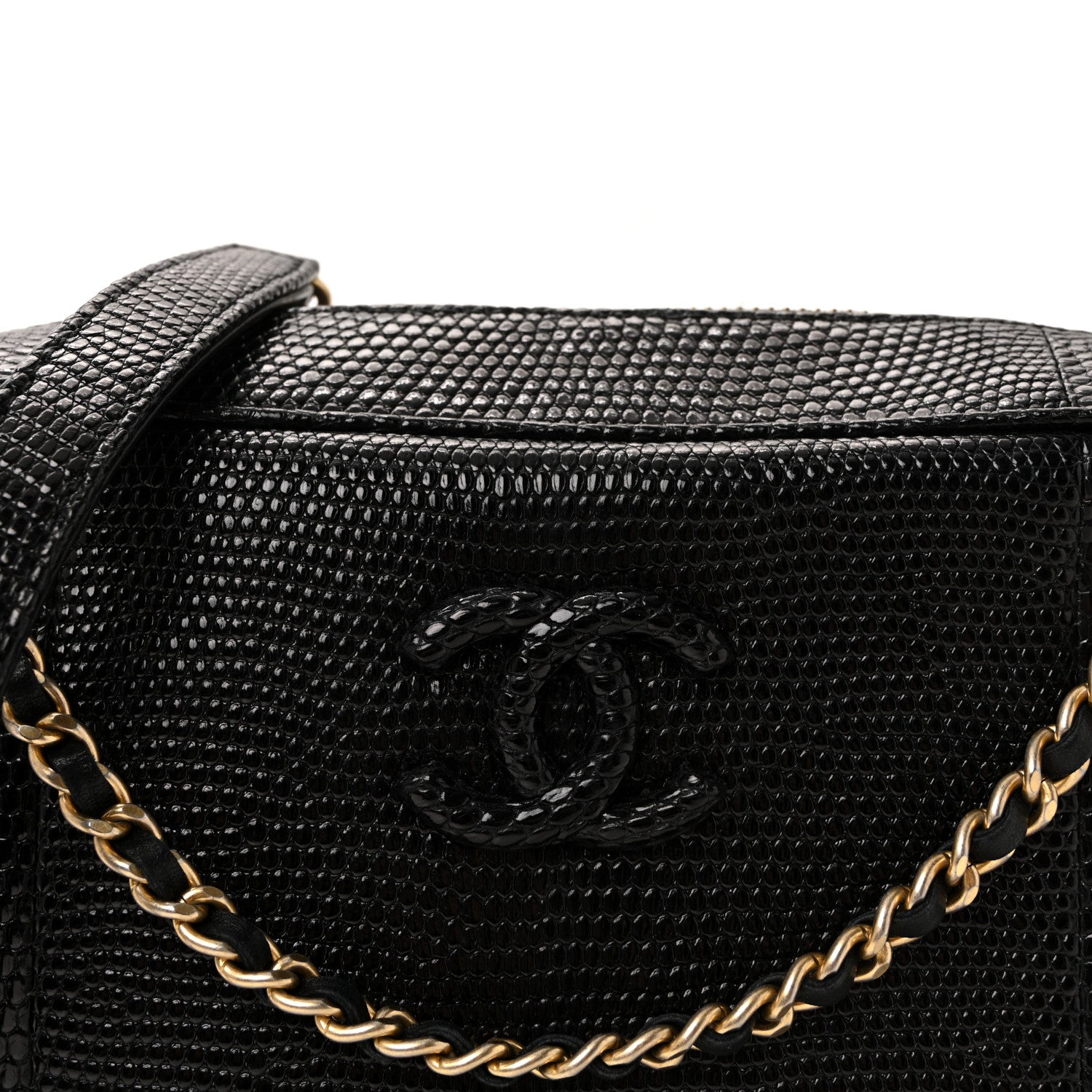 Chanel Lizard Coco Vintage Camera Case Black 8 of 10