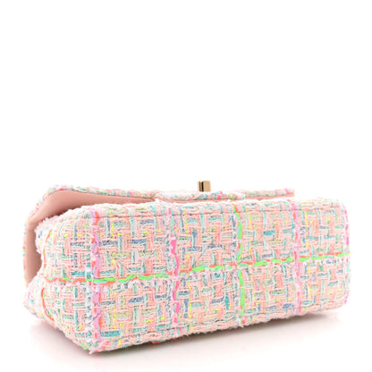 Chanel Tweed Quilted Mini Rectangular Flap Pink Green Orange Purple 4 of 11