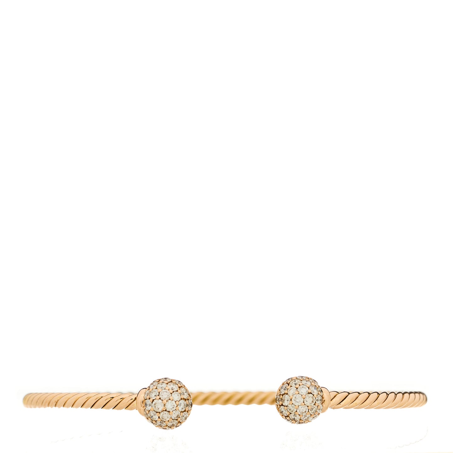18K Rose Gold Diamond 2.6mm Solari Cablespira Bracelet