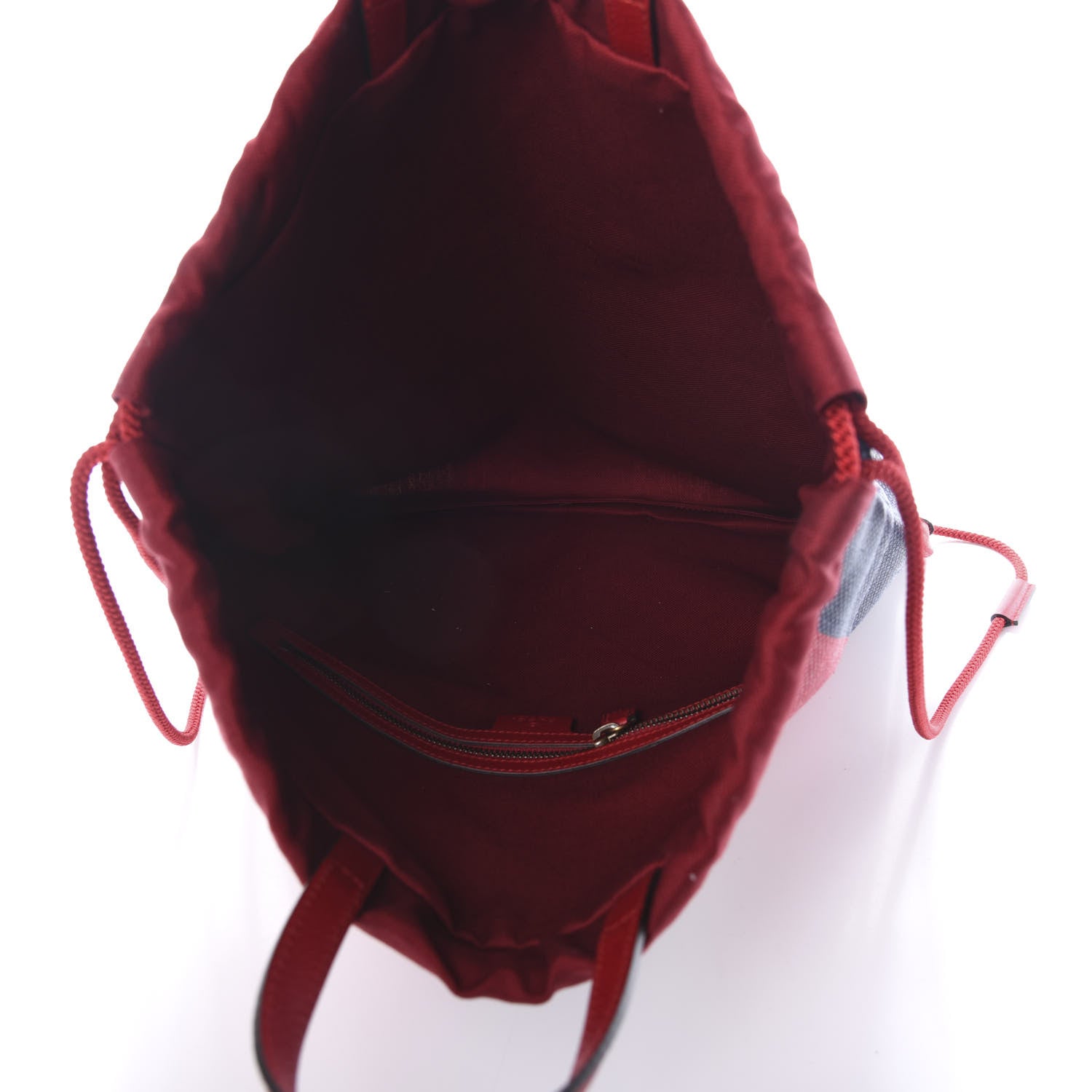 Gucci Canvas Logo Sylvie Stripe Drawstring Backpack Red 4 of 8