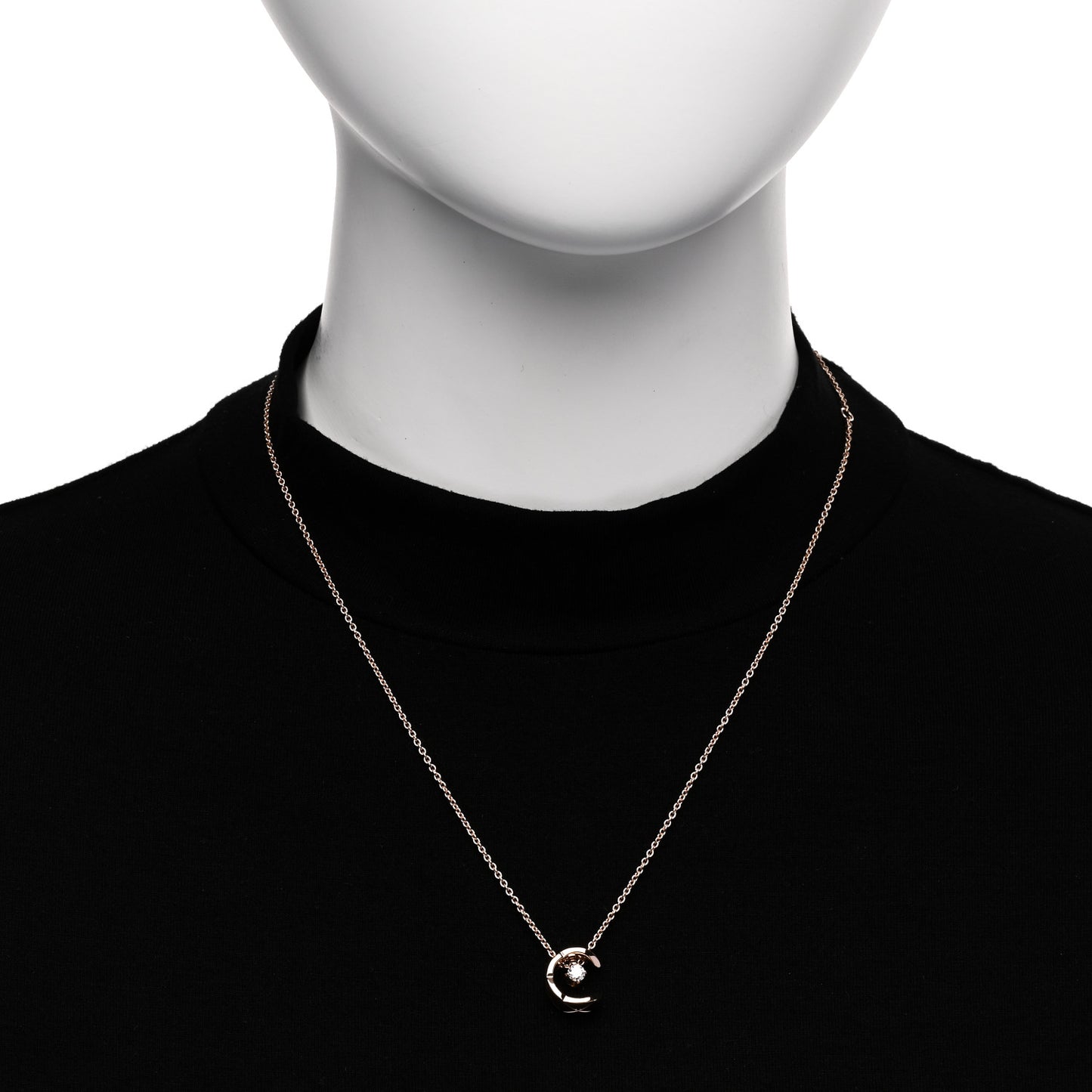 18K Beige Gold Diamond Coco Crush C Necklace