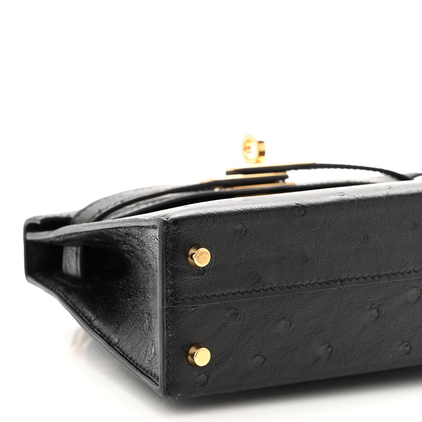 Ostrich Kelly Sellier Mini 20 Black