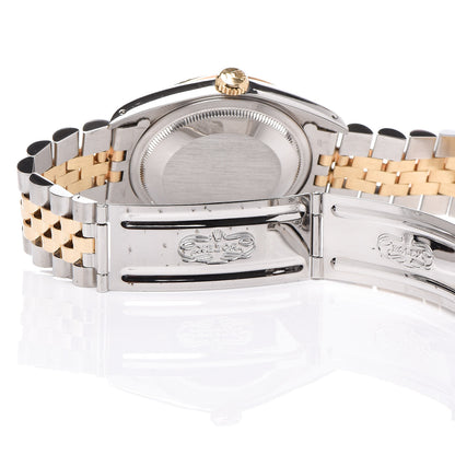 Rolex Stainless Steel 18K Yellow Gold Diamond 36mm Oyster Perpetual Datejust Watch Champagne 116233 5 of 7