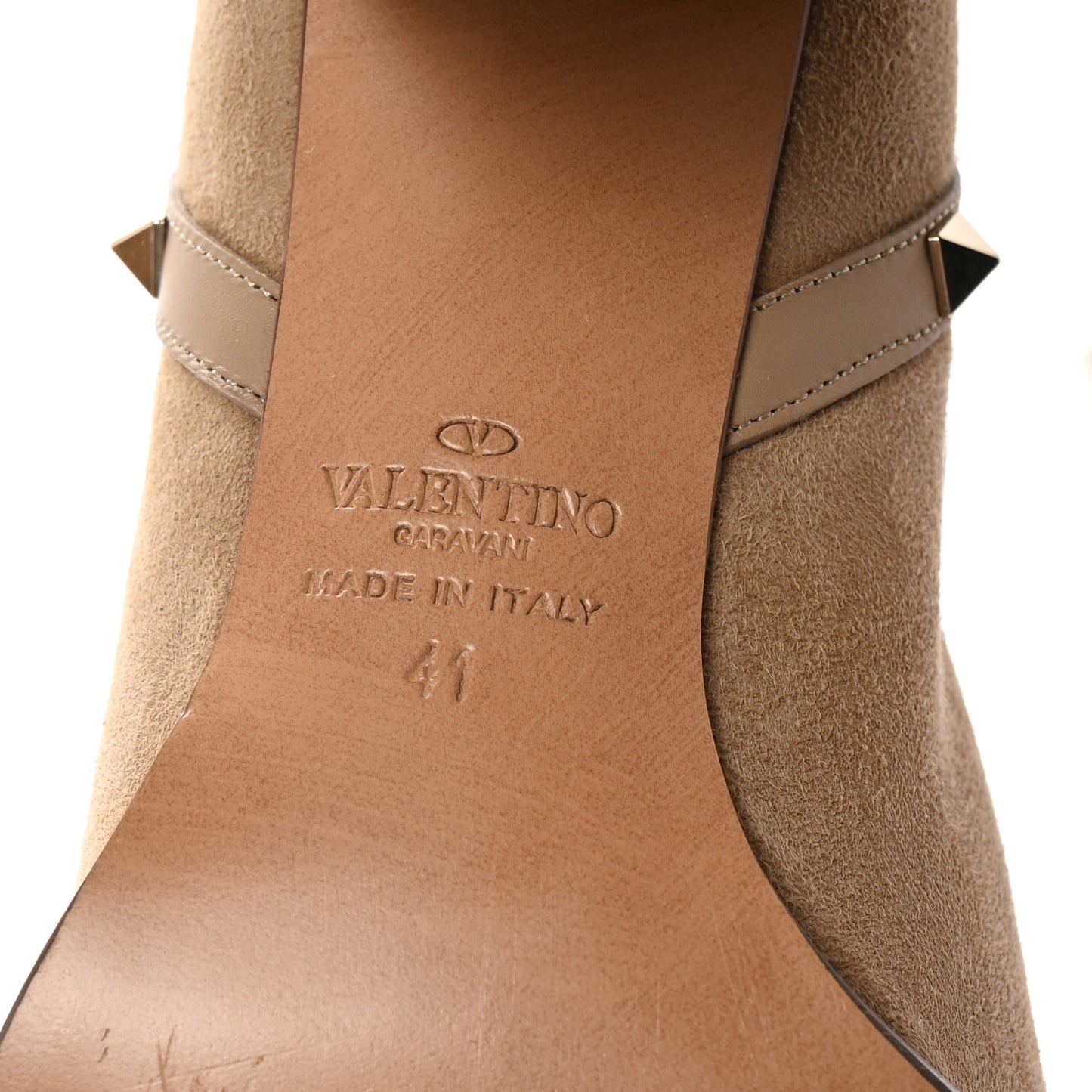 Suede Rockstud Double Buckle 100mm Block Heel Ankle Boots 41