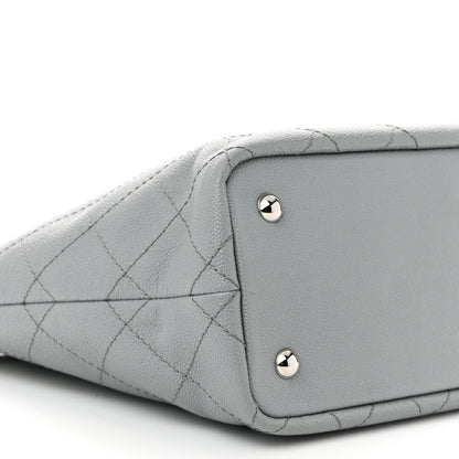 Chanel Grained Calfskin Shopping Fever Tote Grey Black 10 of 12