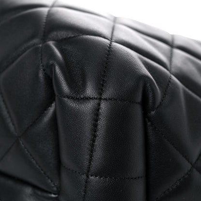 Chanel Lambskin Quilted CC Dweller Drawstring Tote Black 9 of 19