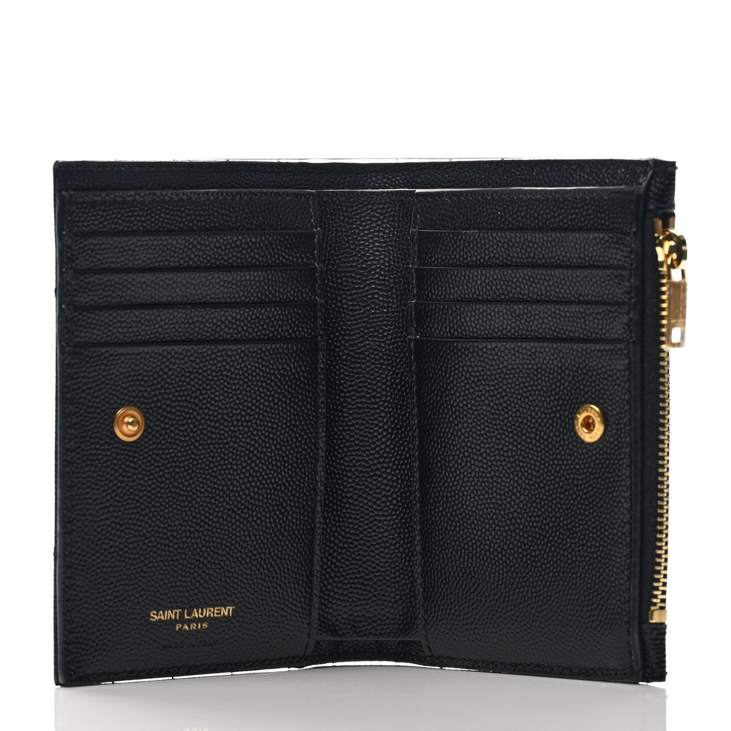 Grain De Poudre Matelasse Chevron Monogram Zipped Card Case Black
