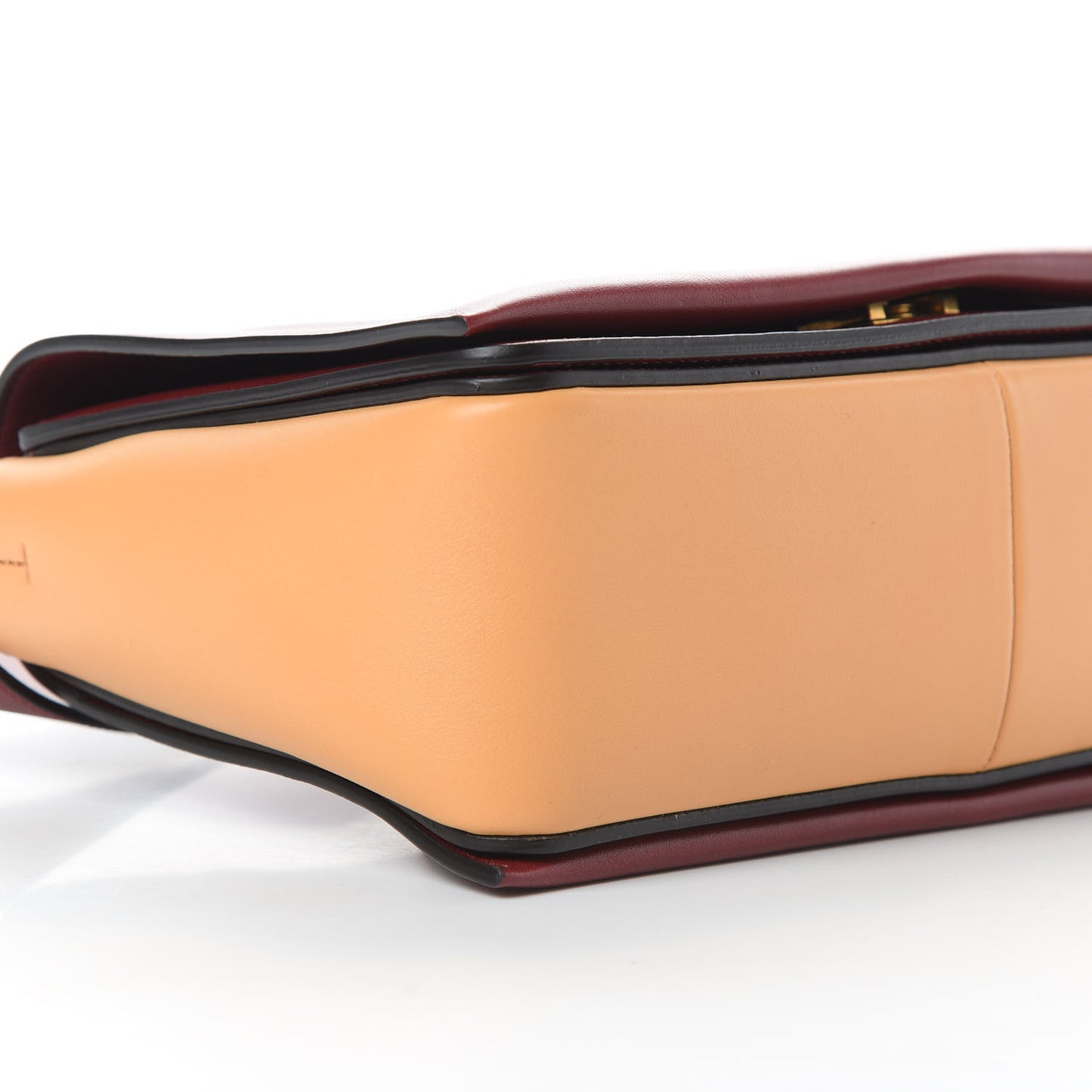 Shiny Smooth Calfskin Medium Frame Shoulder Bag Ruby Nude