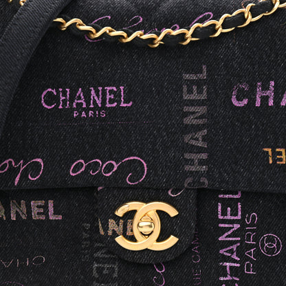 Chanel Denim Quilted Denim Mood Large Flap Black Multicolor 8 of 11