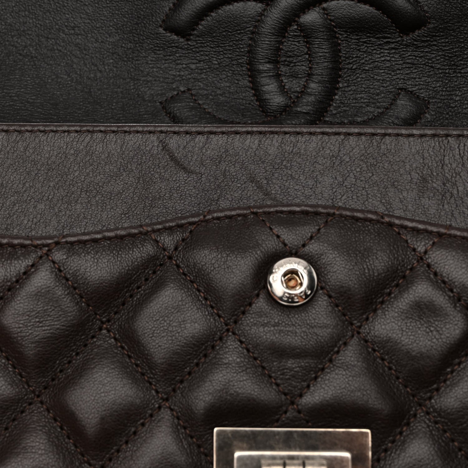 Chanel Goatskin Quilted 2.55 Reissue 225 Flap Dark Brown 13 of 14