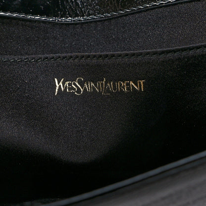 Saint Laurent Textured Patent Monogram Large Belle De Jour Clutch Black 6 of 7