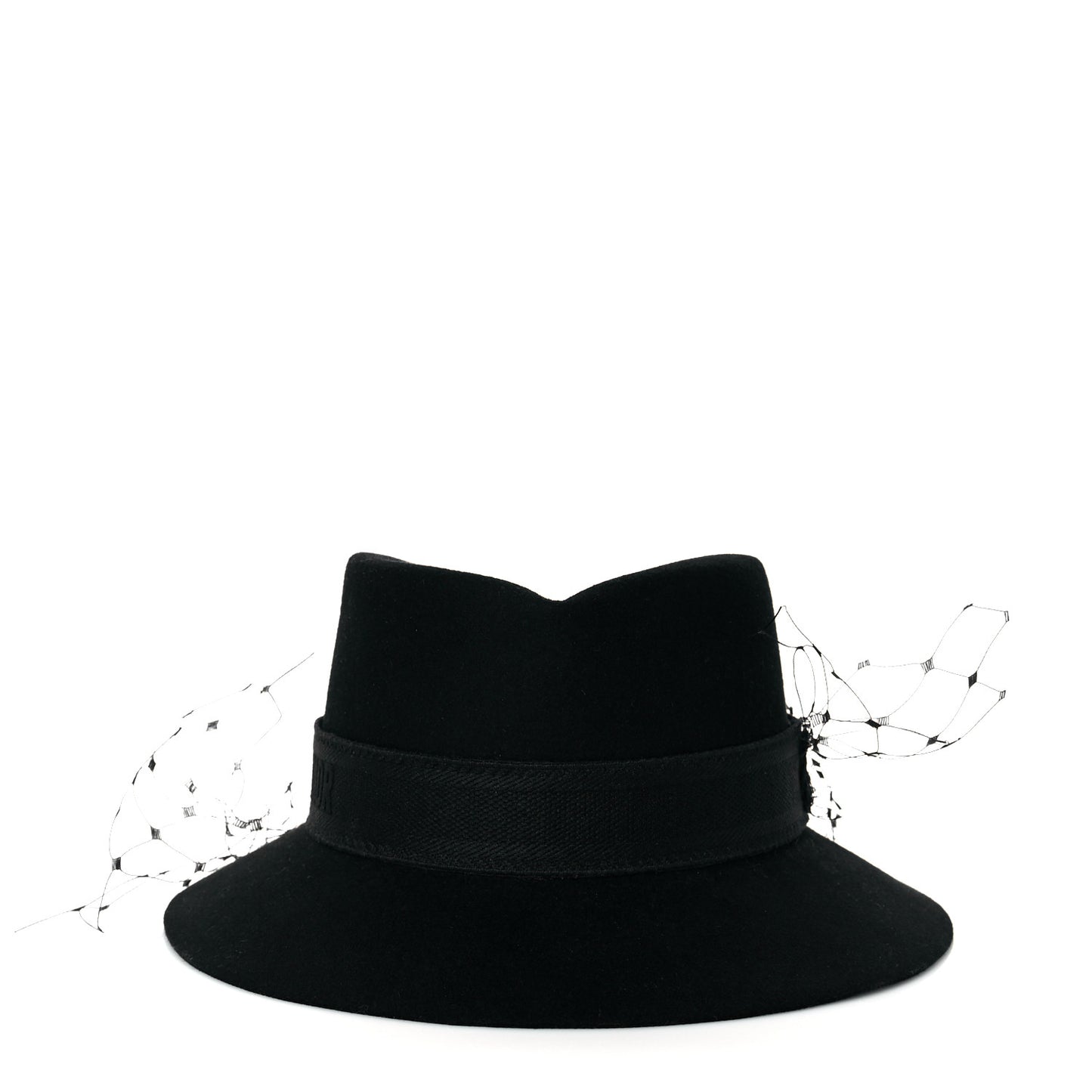 Rabbit Felt Veil Hat 57 Black