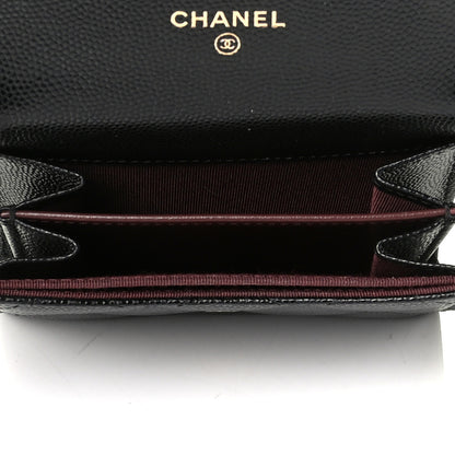 Chanel Caviar Quilted Flap Card Holder Wallet Black 4 of 5