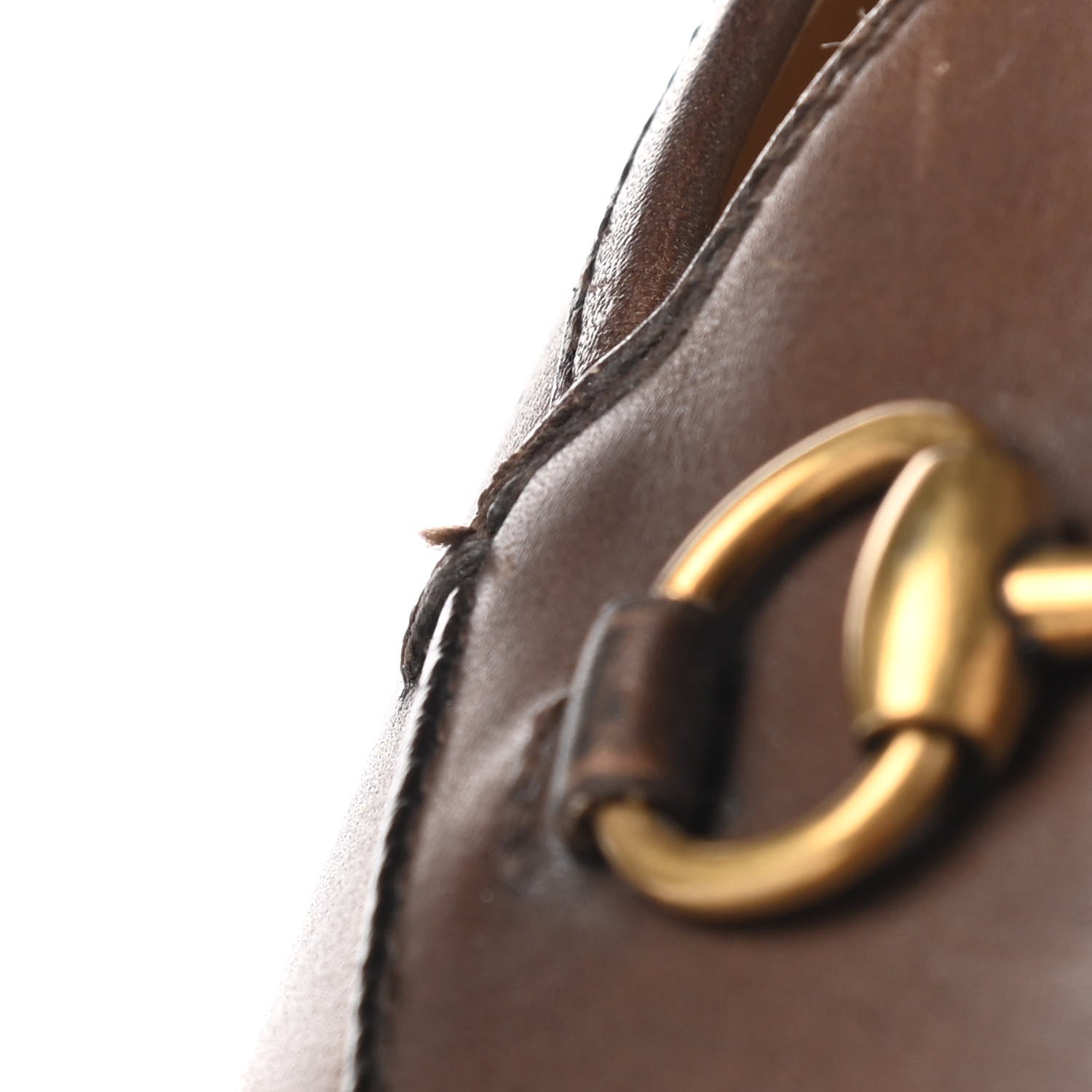 Gucci Calfskin Womens Jordaan Horsebit Loafers 37 Fondente Brown 9 of 10