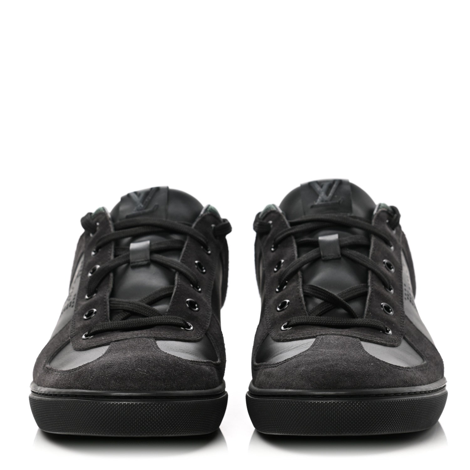 Louis Vuitton Suede Calfskin Dream On Low Top Sneakers 9 Black Green 2 of 12
