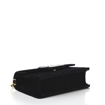 Gucci Velvet Crystal Square G Shoulder Bag Black 4 of 10