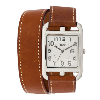 Hermes Stainless Steel Barenia 29mm Cape Cod Double Tour Quartz Watch Fauve 1 of 6