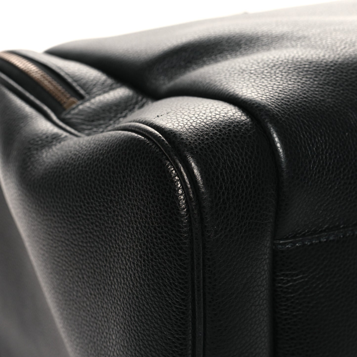Grained Calfskin Logo Duffle Bag Black