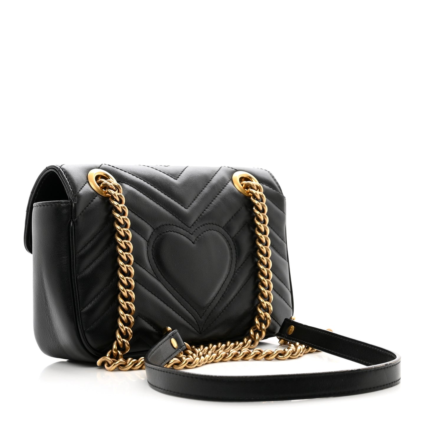 Calfskin Matelasse Mini GG Marmont Shoulder Bag Black